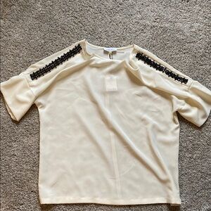 BNWT Calvin Klein Cream Top with Black Accents